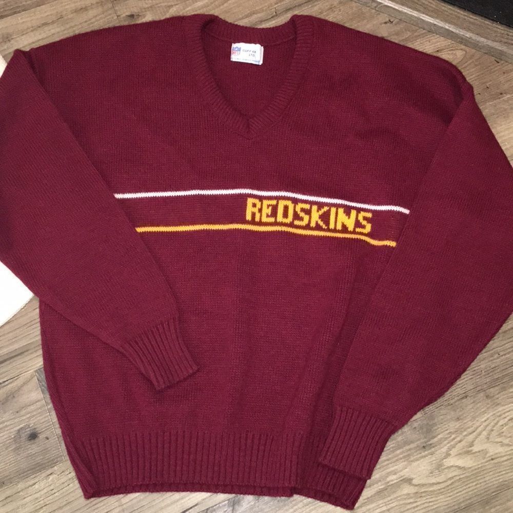 Vintage Wool Joe Gibbs loves Washington Redskins NFL cliff engle Butters sweater